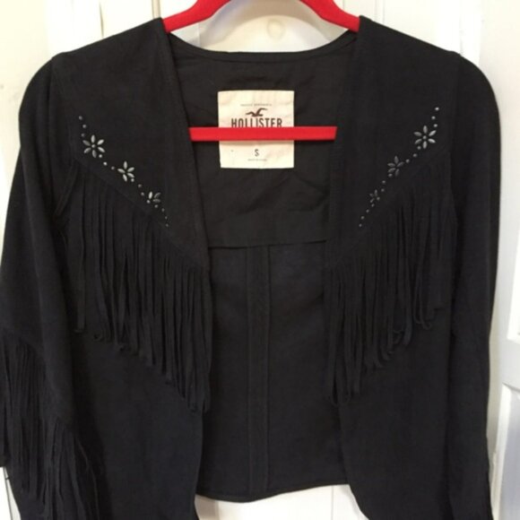 Hollister Black Faux Suede Jacket - Picture 3 of 16